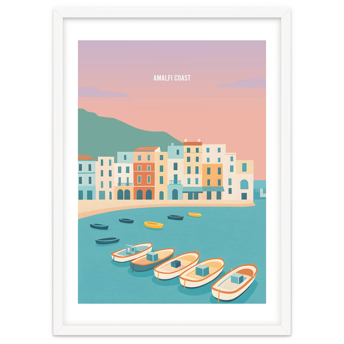 Amalfi Coast Italy Travel Postcard