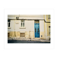 Lisbon Blue door on the street (Print Only)