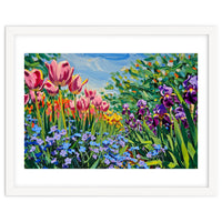 Vibrant Spring Meadow Oil Painting