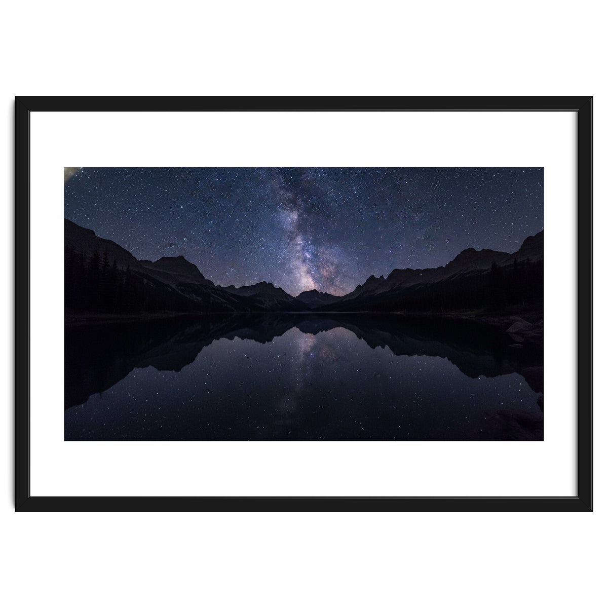 Starlit Reflection: Milky Way Over Mountain Lake