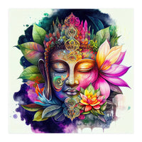 Floral Awakening Buddha (Print Only)