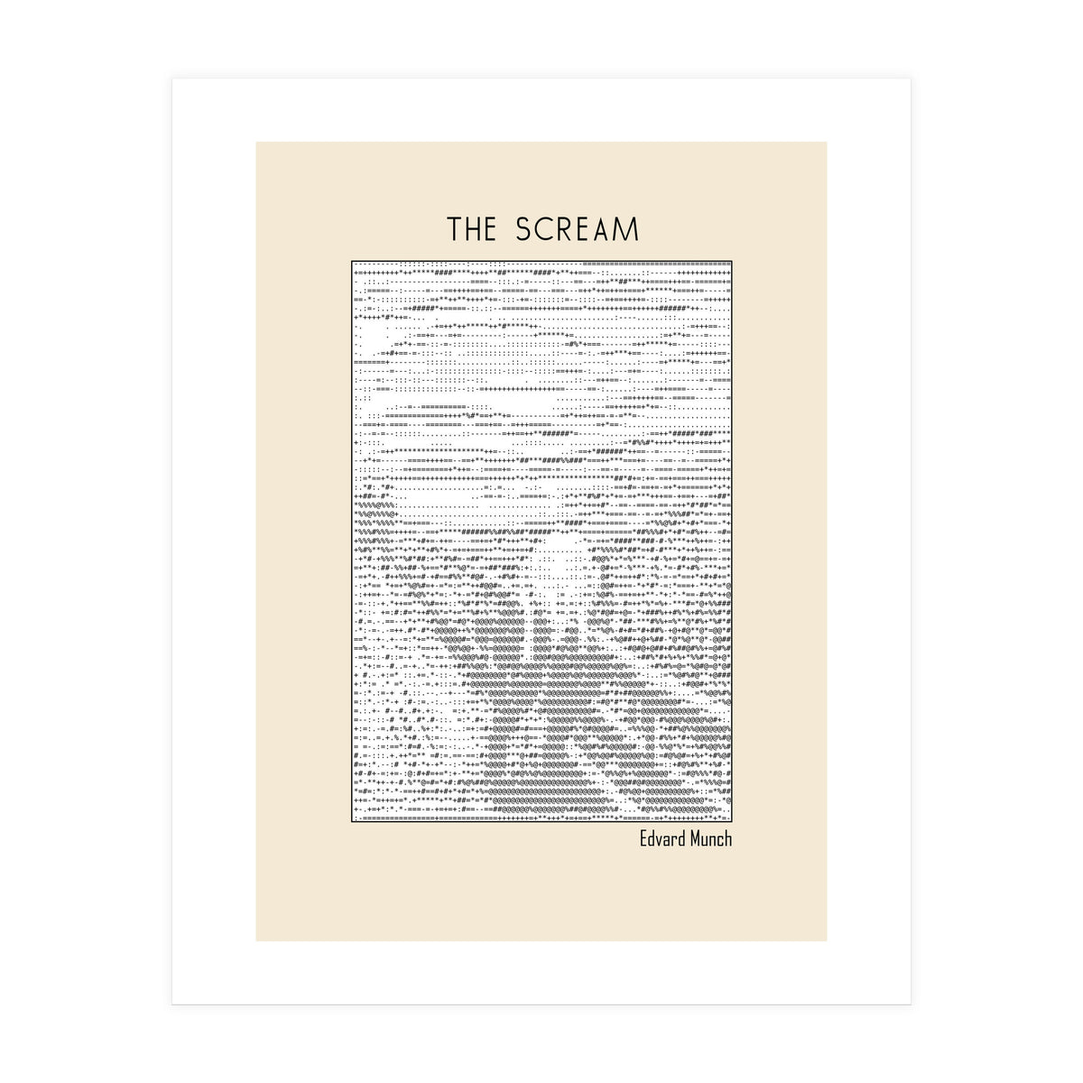 The Scream – Edvard Munch (ascii art)  (Print Only)