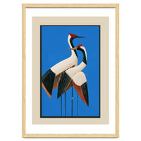 Stillness In Motion Abstract Cranes In Blue