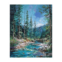 Whispers of the Azure Creek: A Textured Journey (Print Only)
