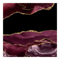 Burgundy & Gold Agate Texture 16  (Print Only)