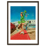 Sexy Pinup Brunette Experiencing Sudden Wind At The Airport thumbnail