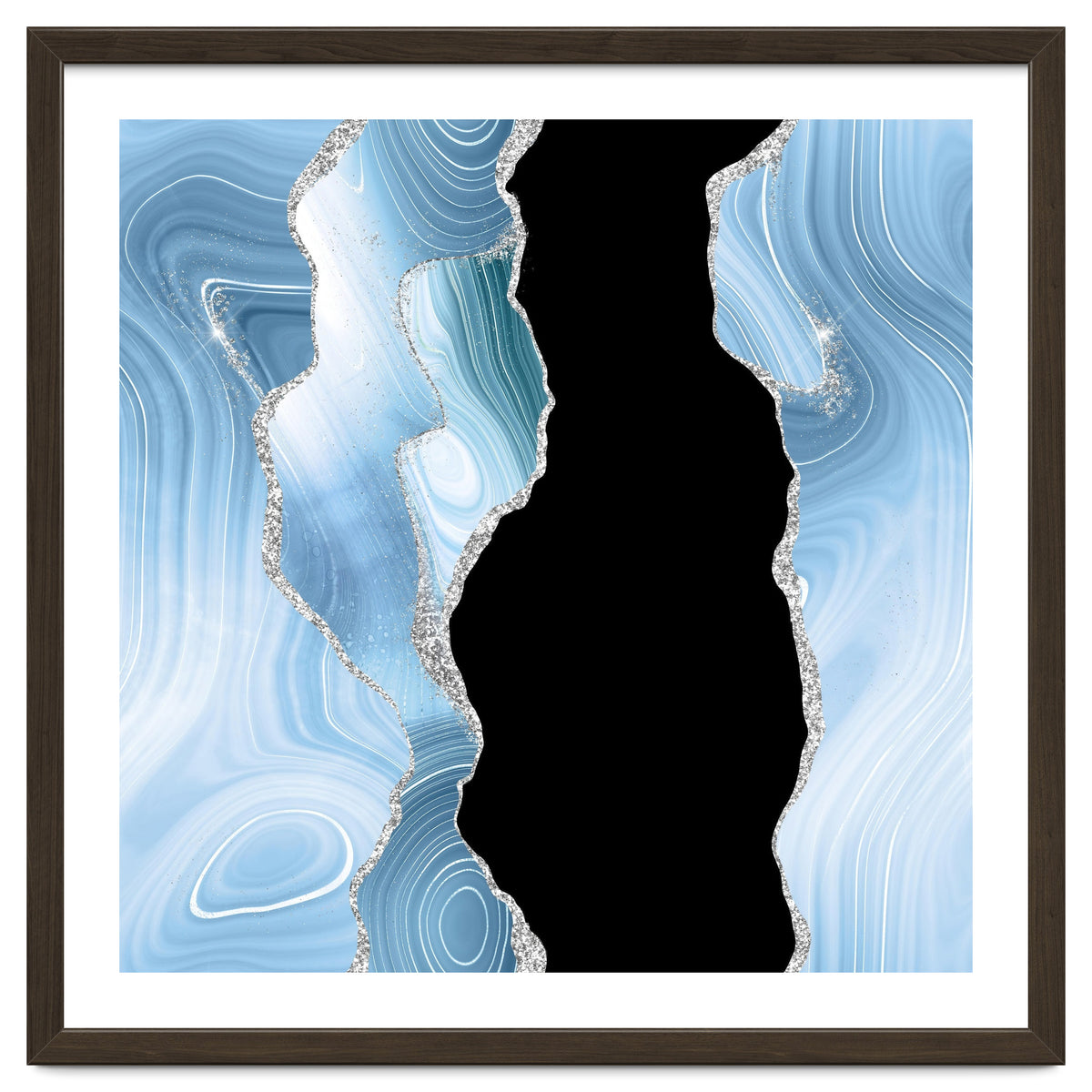 Blue & Silver Agate Glitter Texture 01