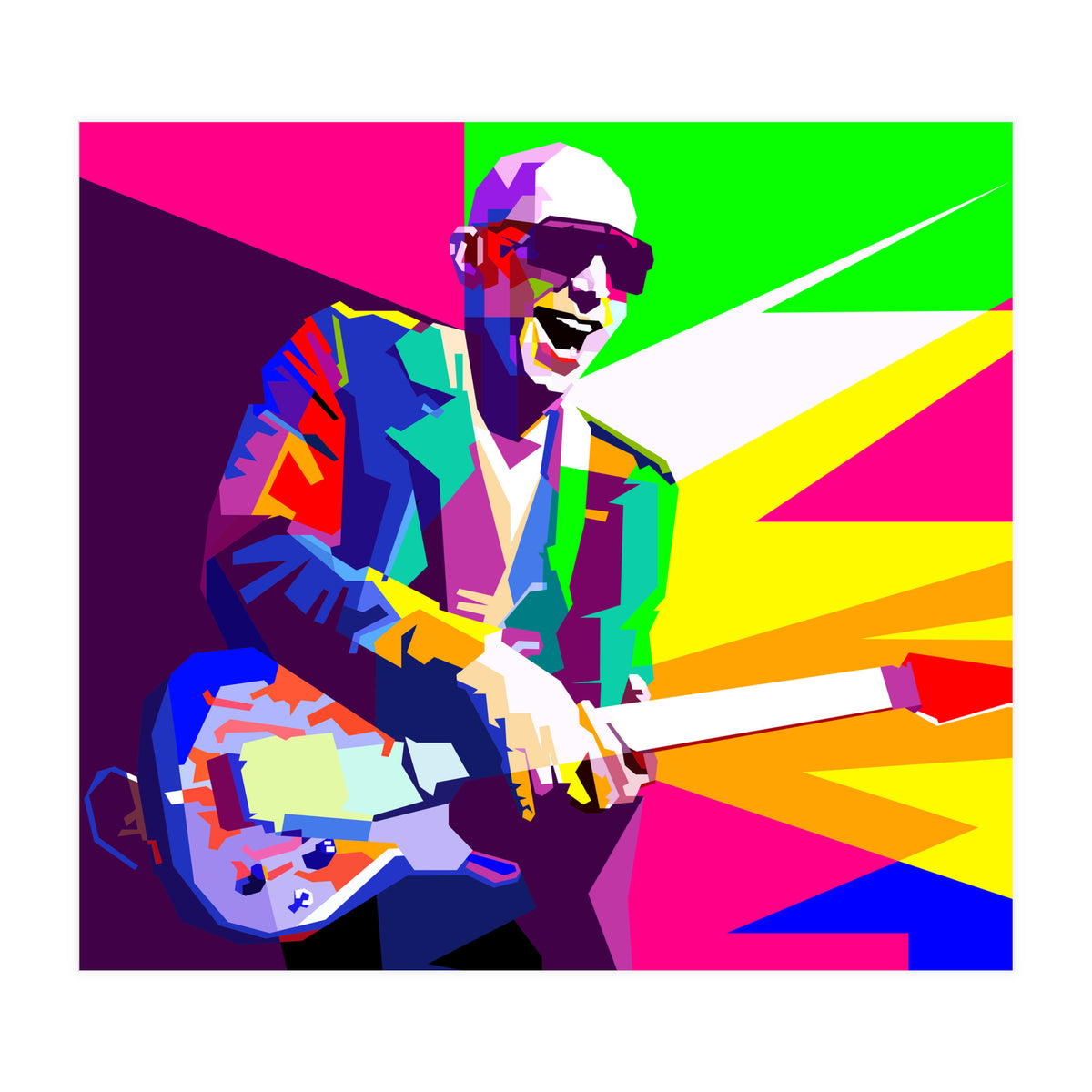 Joe Satriani Rock Guitar Instrumental Pop Art WPAP   (Print Only)