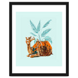 Camel Ride, Modern Bohemian Eclectic Animals, India Culture Travel Palm Desert Painting thumbnail