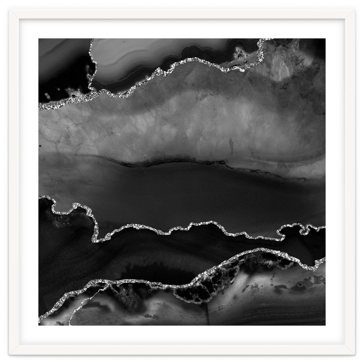 Black & Silver Agate Texture 02