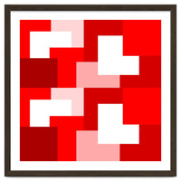 Red Abstract Square Tiles