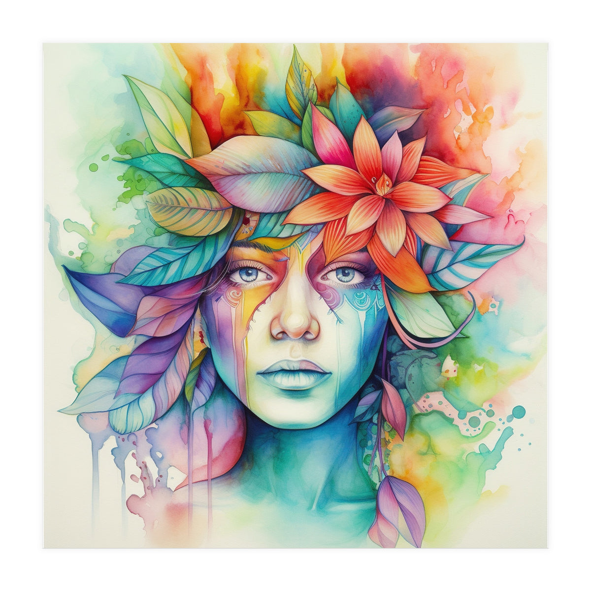 Watercolor Tropical Woman #2 (Print Only)