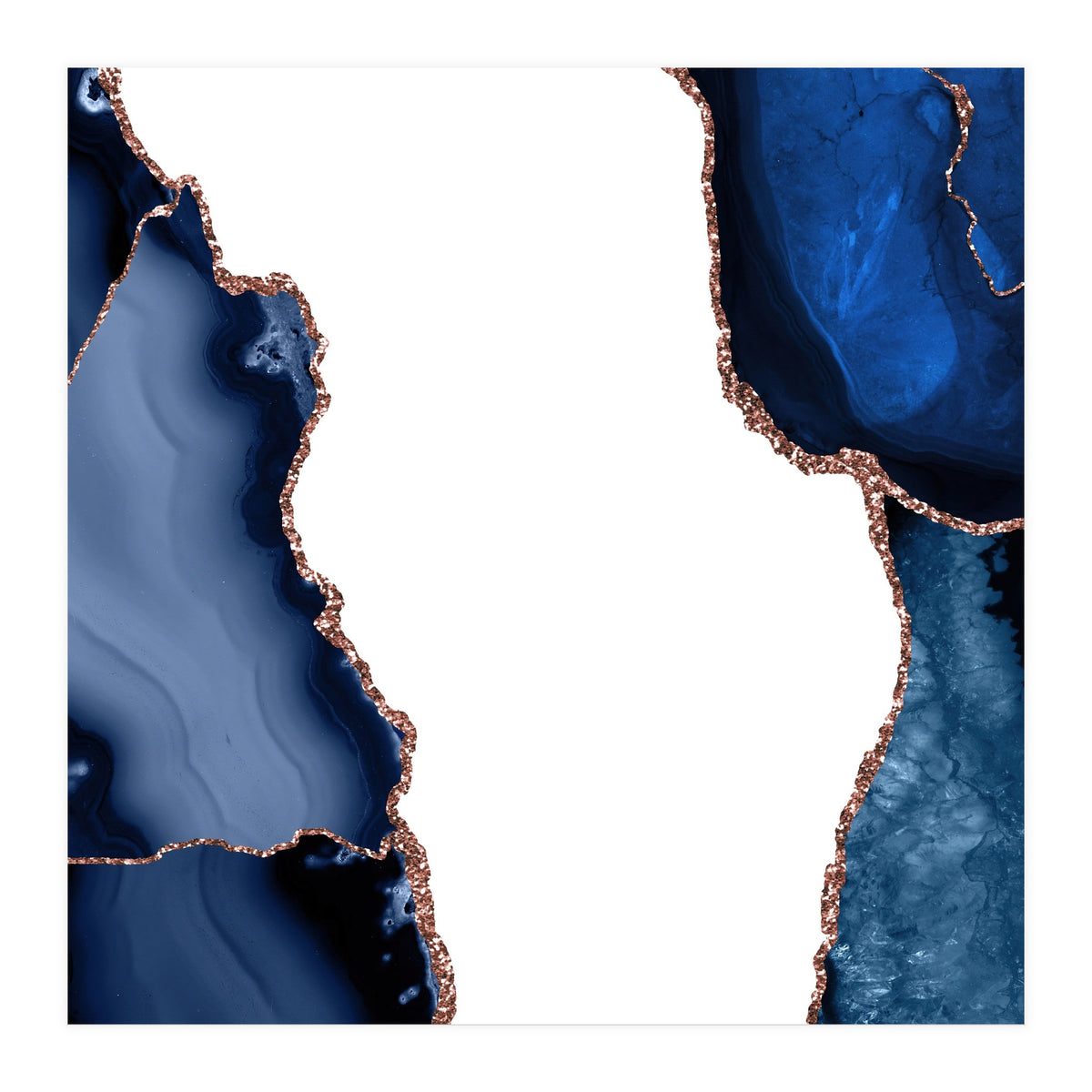 Navy & Rose Gold Agate Texture 29 (Print Only)