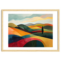 Abstract Tuscan Hills Landscape Painting