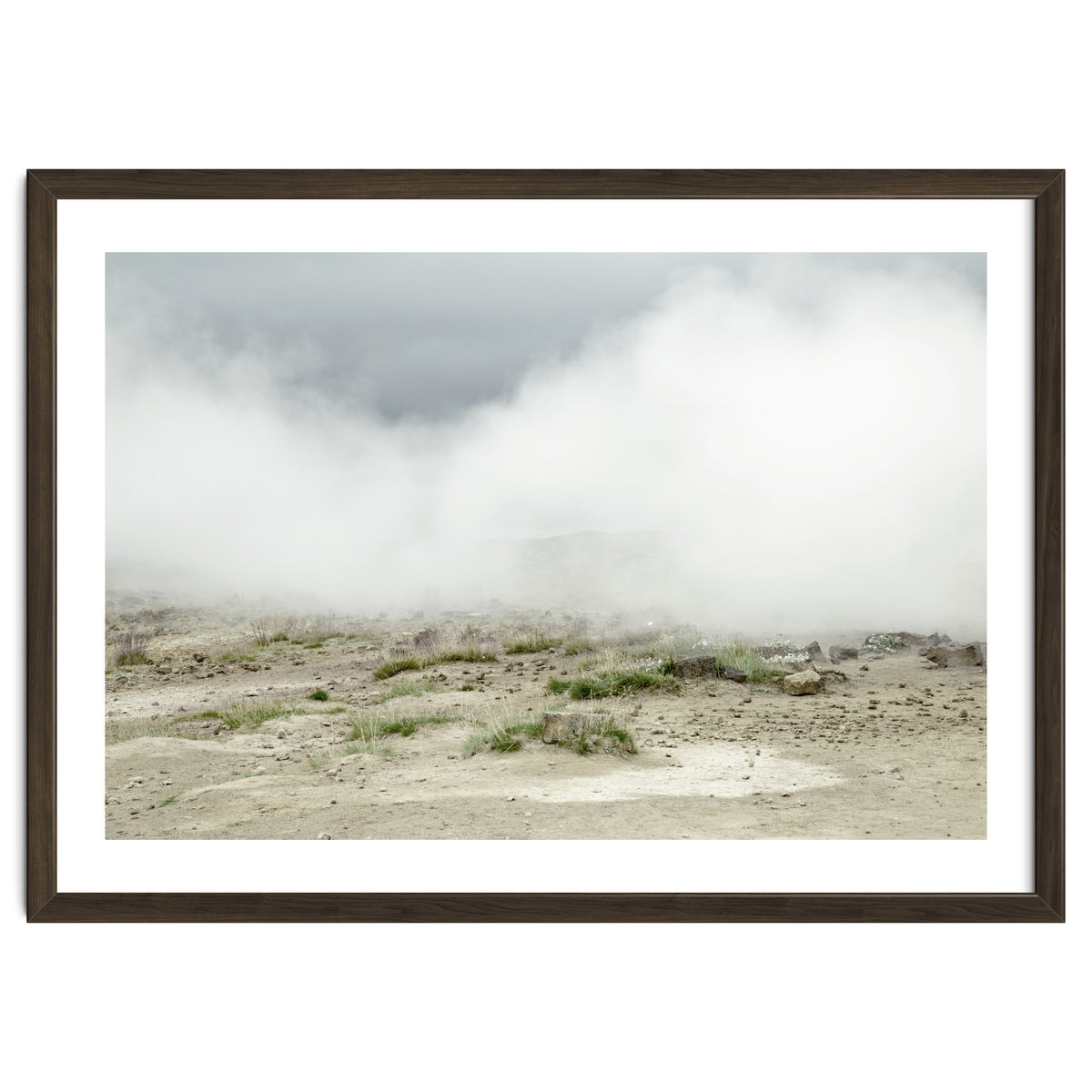 Landscape covered by hot spring steam - Iceland