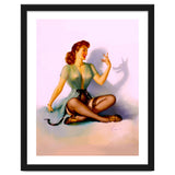 Sexy Pinup Making A Big Bad Wolf Shadow On The Wall thumbnail