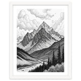 Majestic Alpine Mountain Range Sketch thumbnail