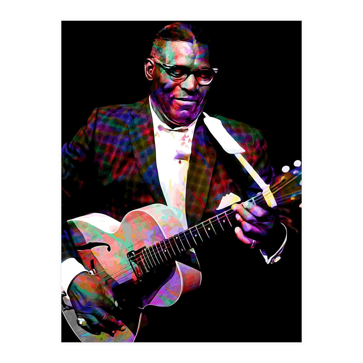 Howlin Wolf American Blues Guitarist Colorful (Print Only)