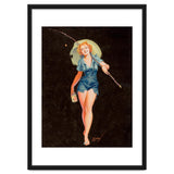 Happy Pinup Girl With A Fishing Stick thumbnail