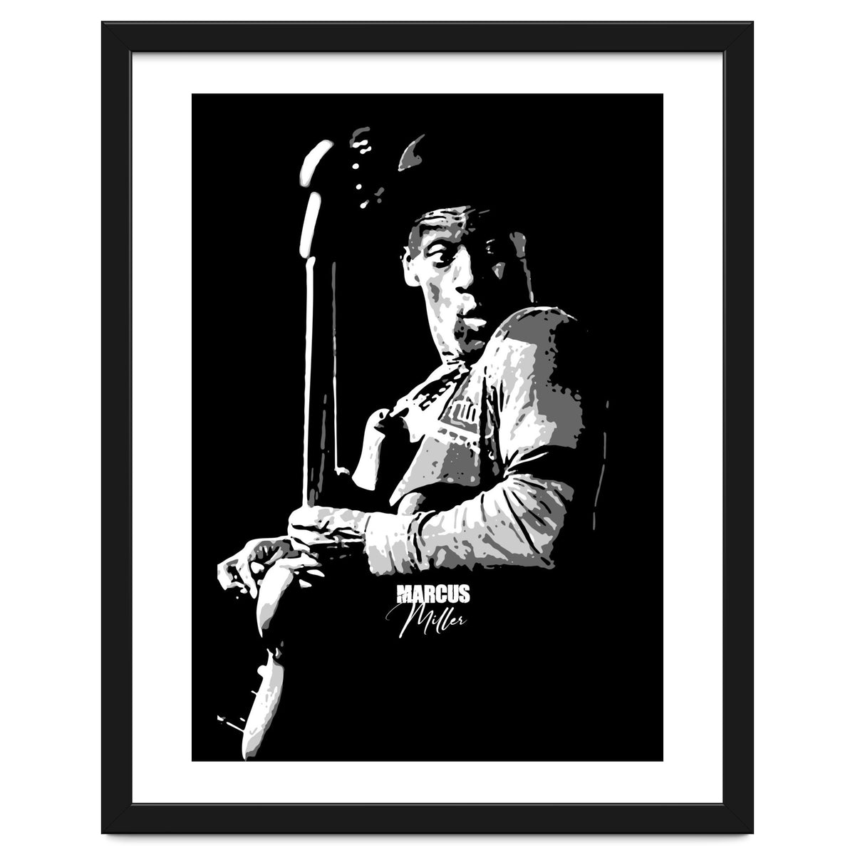 Marcus Miller American Music Legend in Grayscale