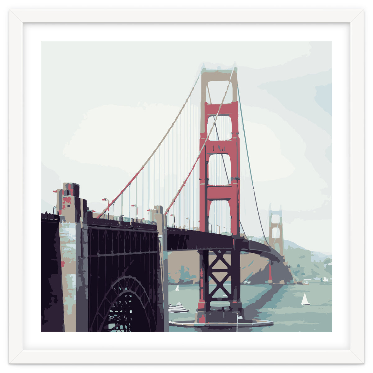 Golden Gate Watercolor Art
