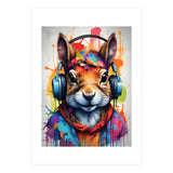 Squirrel In Headphones (Print Only) thumbnail
