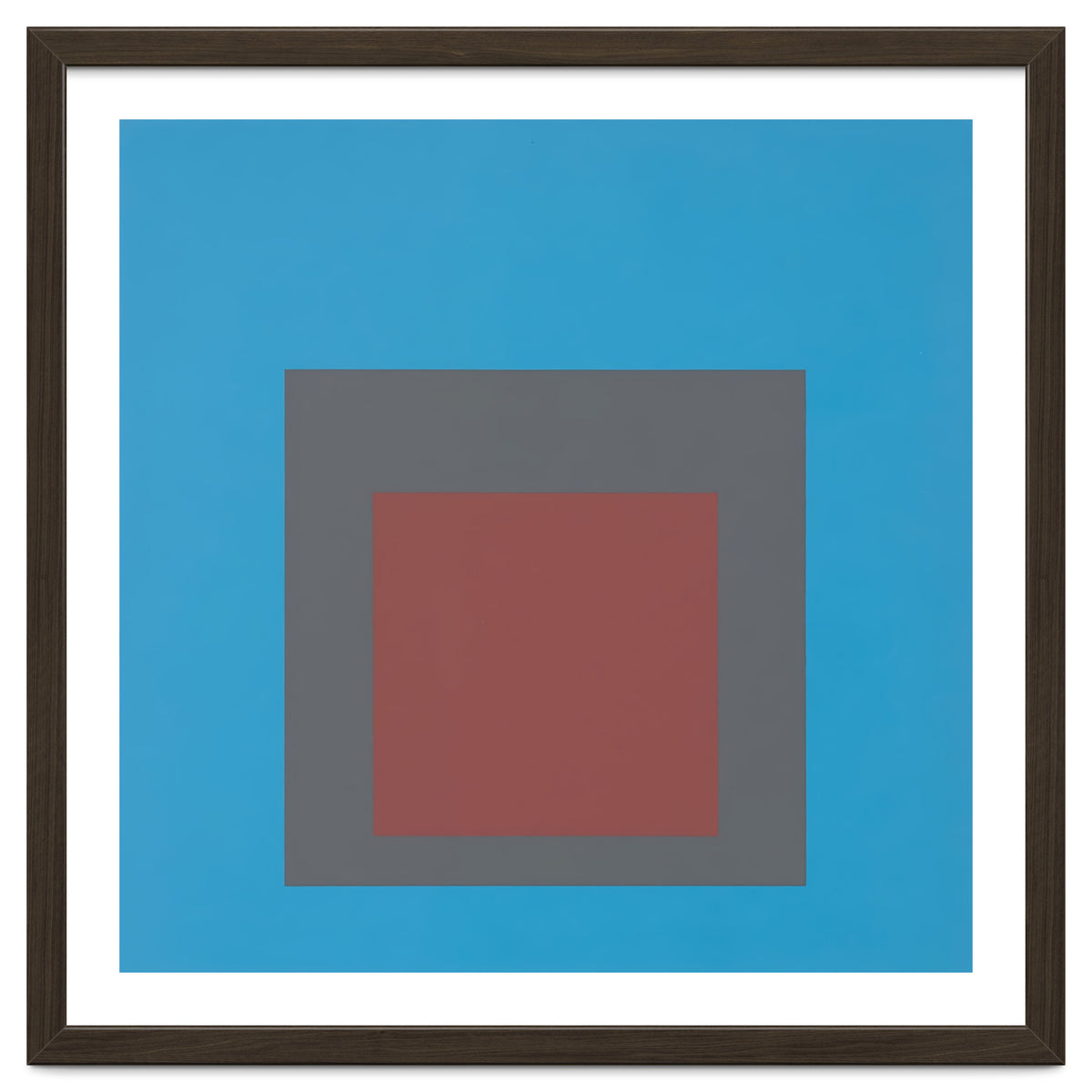 JOSEF ALBERS - HOMAGE TO THE SQUARE, BLUE, DARK RED