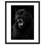 Black leopard with colorful eyes portrait thumbnail