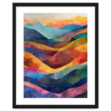 Jewel-Toned Abstract Mountain Landscape Wall Art thumbnail