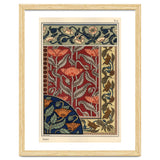 The poppy, Papaver somniferum, in stained glass, wallpaper, fabric and tile patterns. Lithograph ... thumbnail