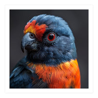 Close Up Portrait Of A Colorful Parrot (Print Only)