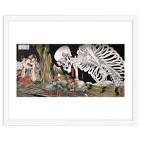 Utagawa Kuniyoshi – Mitsukuni Defying the Skeleton Specter (1910) | Dramatic Japanese Ukiyo-e Masterpiece