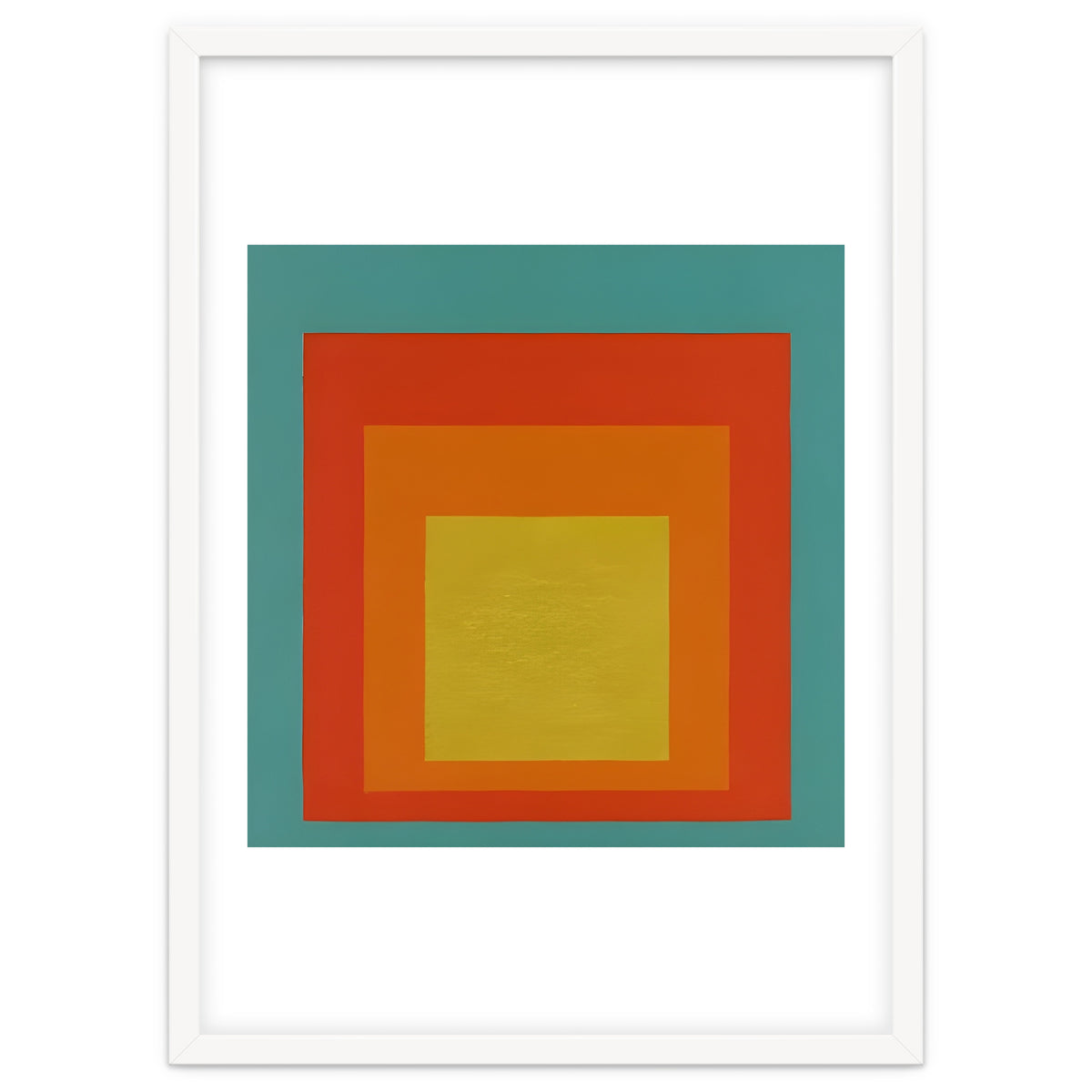 JOSEF ALBERS - HOMAGE TO THE SQUARE GREEN RED YELLOW ORANGE