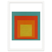 JOSEF ALBERS - HOMAGE TO THE SQUARE GREEN RED YELLOW ORANGE