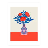 Poppies in a vase - red and blue (Print Only) thumbnail