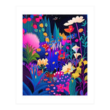 Surreal Emotions, Abstract Colorful Bold Botanical Nature Garden, Eclectic Boho Bohemian Modern Contemporary Graphic Design Painting (Print Only) thumbnail