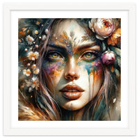 Floral Forest Druid Woman Portrait
