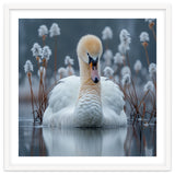 Swan Floating Serene On Calm Water thumbnail