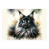 Majestic Long Haired Cat Portrait (Print Only)