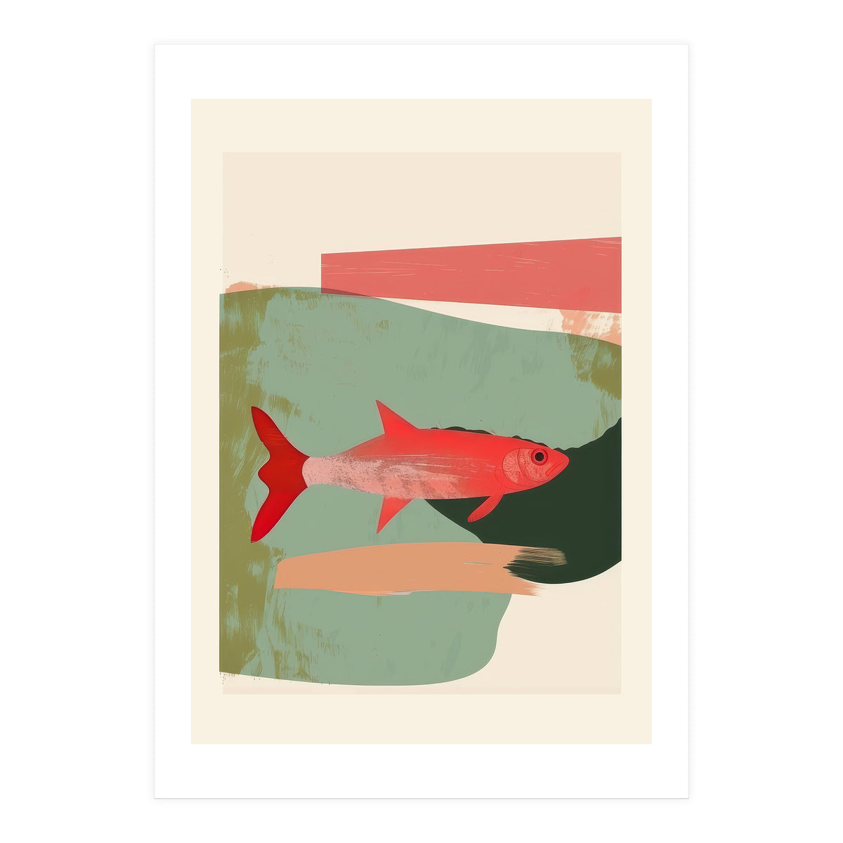 Red Fish Abstract (Print Only)