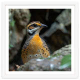 Colorful Bird Perched Among Rocks And Foliage thumbnail