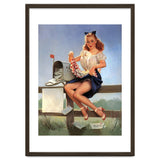 Countryside Pinup Girl Posing On A Fence With Love Letters And A Full Mailbox thumbnail