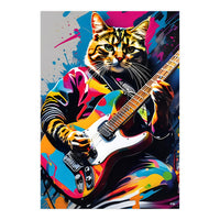 Cat Plays The Guitar, Graffiti (Print Only)