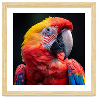 Scarlet Macaw Parrot Headshot Vibrant Colors