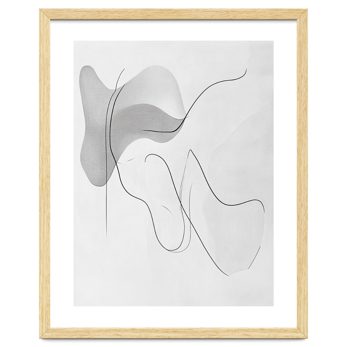 Abstract Black And White Flowing Lines And Shapes