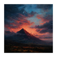 Majestic Mountain Peak at Sunset (Print Only)