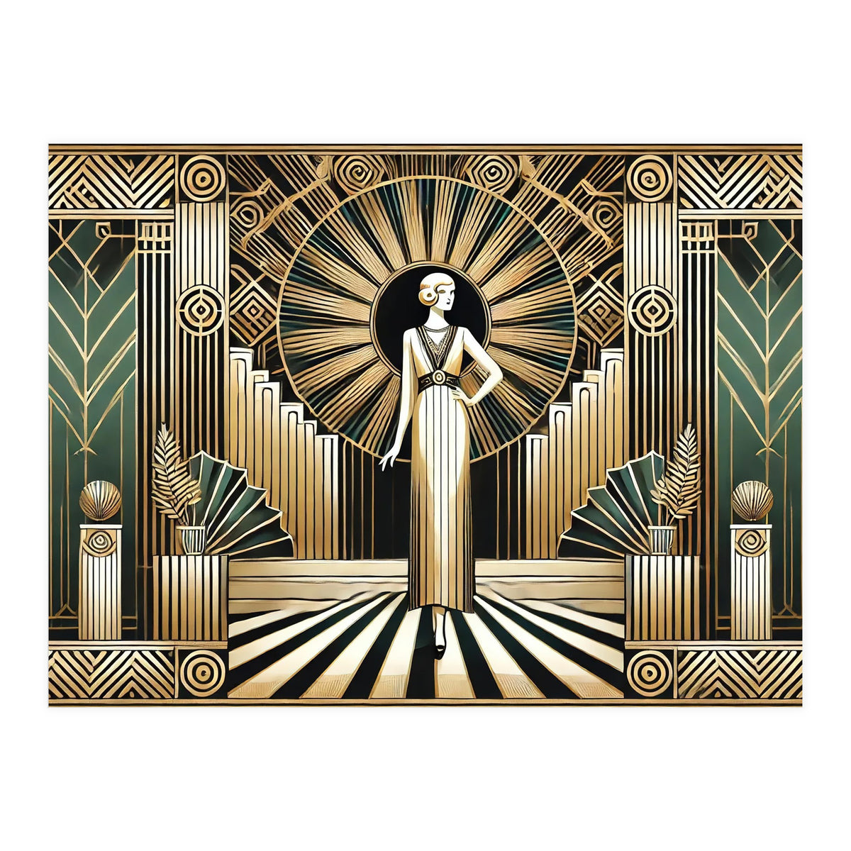 Golden Twenties Flair In Art Deco (Print Only)