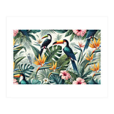 Tropical Toucans in Lush Jungle Foliage (Print Only) thumbnail