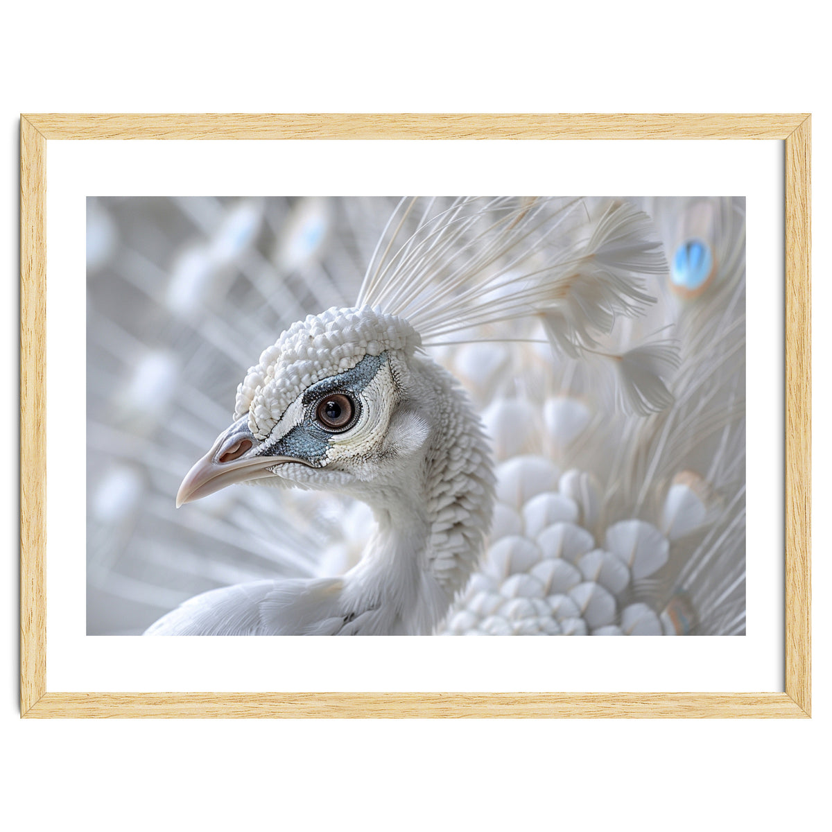 Close-up of a White Peacock