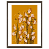Linocut Flower Meadow Mustard Yellow thumbnail